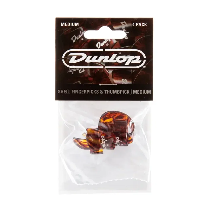 Dunlop Set de púas de dedo y pulgar Shell Medium (3 + 1) Dunlop Set de púas de dedo y pulgar Shell Medium (3 + 1)