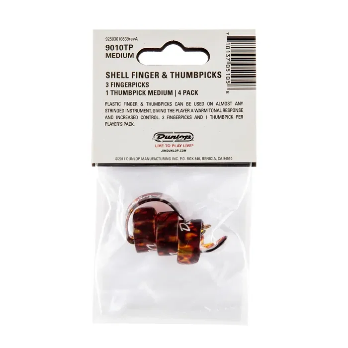 Dunlop Set de púas de dedo y pulgar Shell Medium (3 + 1) Dunlop Set de púas de dedo y pulgar Shell Medium (3 + 1)