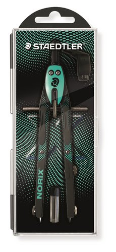 Staedtler Noris 555 Compás de Precisión con Rueda Central y Tubo de Minas Verde Turquesa Staedtler Noris 555 Compás de Precisión con Rueda Central y Tubo de Minas Verde Turquesa