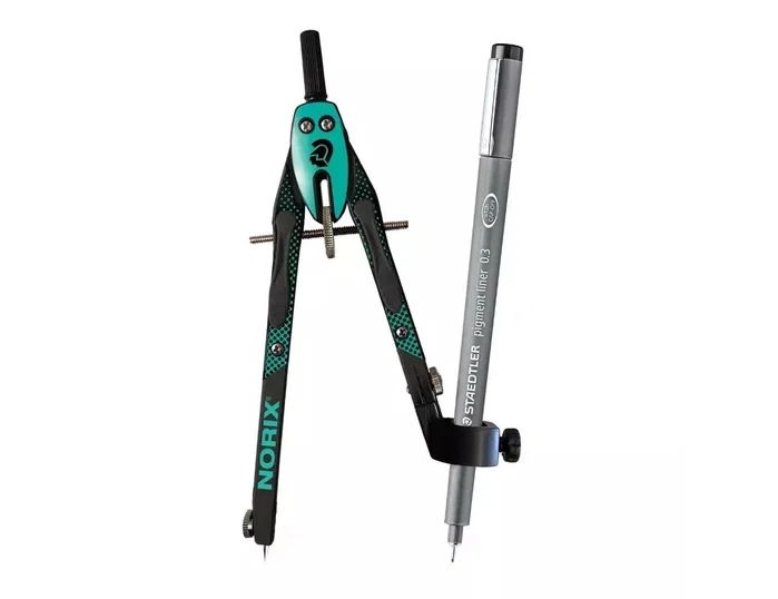Staedtler Noris 555 Compás con rueda central y tubo de minas Verde turquesa Staedtler Noris 555 Compás con rueda central y tubo de minas Verde turquesa