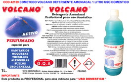 COMETODO Volcano Detergente Amoniacal 1 Litro