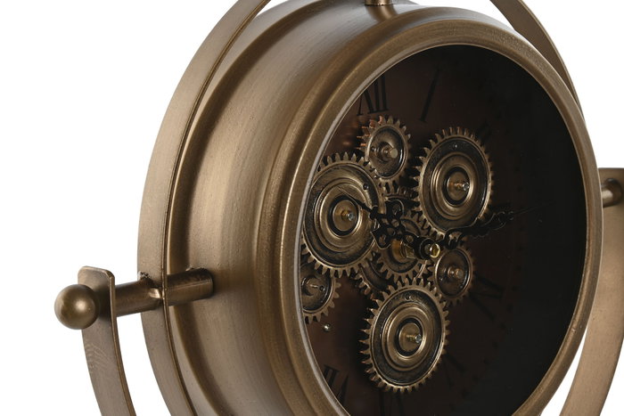 DKD Home Decor Reloj de Sobremesa Dorado en Metal y Cristal