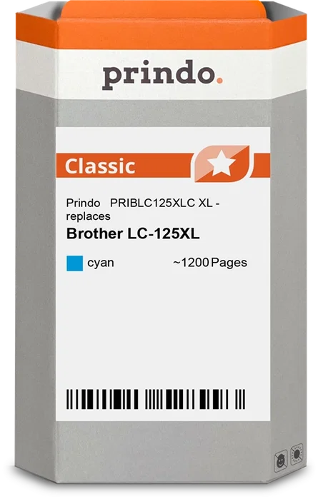 Prindo Classic XL Cartucho de Tinta Cian Compatible con Brother LC125XLC (LC-125) - 1200 Páginas Prindo Classic XL Cartucho de Tinta Cian Compatible con Brother LC125XLC (LC-125) - 1200 Páginas