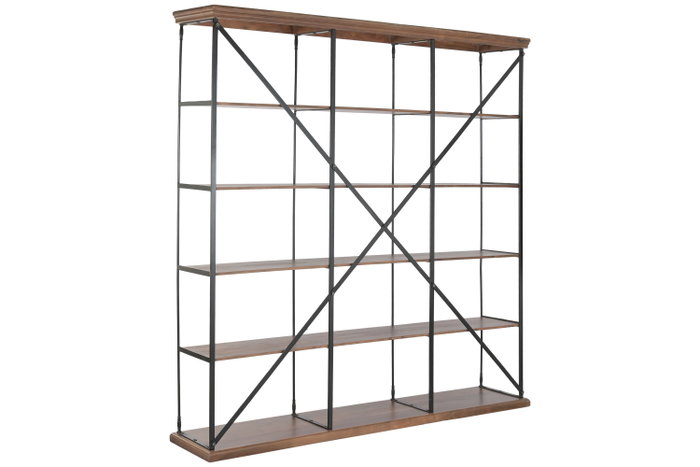 DKD Home Decor Estanteria Loft Negro Natural 43 x 220 x 213 cm
