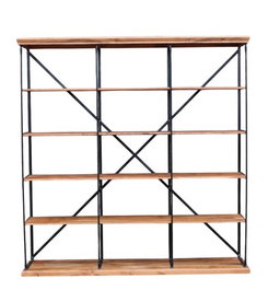 DKD Home Decor Estanteria Loft Negro Natural 43 x 220 x 213 cm