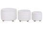 DKD Home Decor Set de 3 Reposapiés con Almacenaje Interior Beige y Marrón