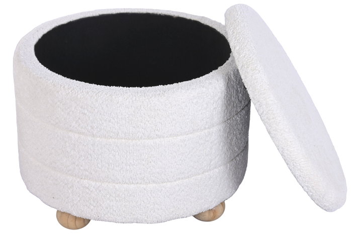 DKD Home Decor Set de 3 Reposapiés con Almacenaje Interior Beige y Marrón