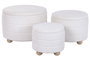 DKD Home Decor Set de 3 Reposapiés con Almacenaje Interior Beige y Marrón