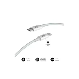 Subblim Cable USB-C a USB-C 100W 2m con chip E-Marker - Carga rápida para iPhone 15, MacBook Pro, transferencia de datos 480Mbps