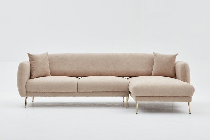 Atelier Del Sofa Sofá-Cama Esquinero Simena Right Beige Modular Confortable Elegante