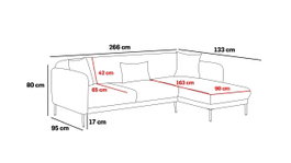 Atelier Del Sofa Sofá-Cama Esquinero Simena Right Beige Modular Confortable Elegante