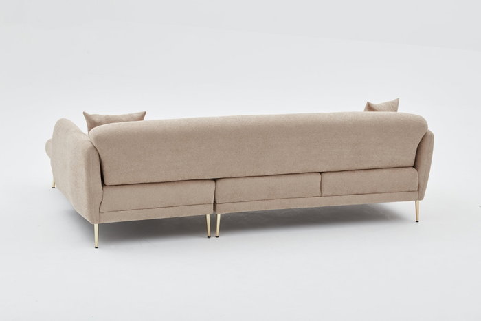 Atelier Del Sofa Sofá-Cama Esquinero Simena Right Beige Modular Confortable Elegante