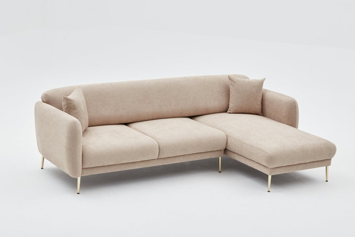 Atelier Del Sofa Sofá-Cama Esquinero Simena Right Beige Modular Confortable Elegante