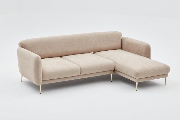Atelier Del Sofa Sofá-Cama Esquinero Simena Right Beige Modular Confortable Elegante