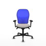 PIQUERAS Y CRESPO Silla de oficina Jorquera con mecanismo Sincro, Blanco y Azul