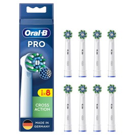 Oral-B Repuestos de cepillo de dientes Cross, 8 unidades, Blanco