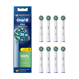 Oral-B 860472 Cabezal Recambio Cepillo Eléctrico Sonic CrossAction 8 Unidades, Blanco