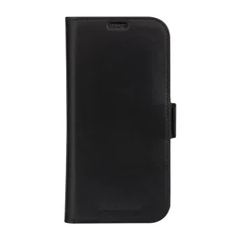 Dbramante1928 Copenhagen Funda Folio para Apple iPhone 15 Pro - Negro, Cuero de Grano Entero, con 3 Bolsillos para Tarjetas, Resistente al Polvo y Rayones