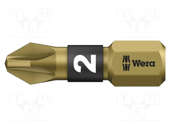 WERA Punta de destornillador Pozidriv® PZ2 BiTorsion 1/4 pulgada 25 mm WERA Punta de destornillador Pozidriv® PZ2 BiTorsion 1/4 pulgada 25 mm