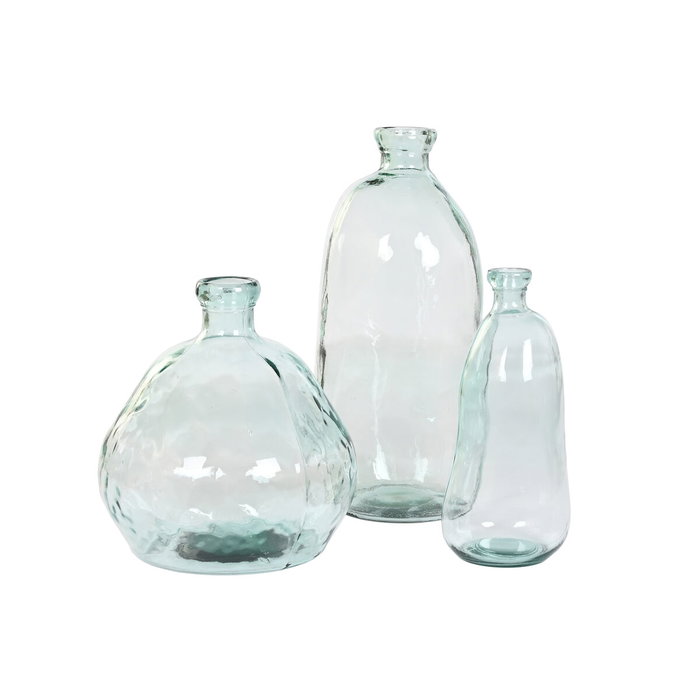 DKD Home Decor Jarrón de Cristal Reciclado Orgánico 10L Transparente
