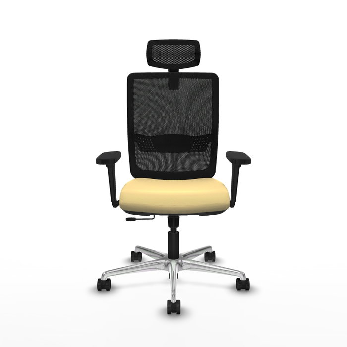 PIQUERAS Y CRESPO Silla de oficina Haches con mecanismo Sincro/Traslack Crema y Negro