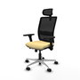 PIQUERAS Y CRESPO Silla de oficina Haches con mecanismo Sincro/Traslack Crema y Negro