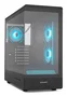 NOX Hummer Signal NXHUMMERSIGNALBK Caja Semitorre Midi Tower PC Negro con Cristal Templado Frameless, Zona ARGB Frontal, USB Tipo-C, Soporta GPU de 420mm