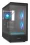 NOX Hummer Signal NXHUMMERSIGNALBK Caja Semitorre Midi Tower PC Negro con Cristal Templado Frameless, Zona ARGB Frontal, USB Tipo-C, Soporta GPU de 420mm