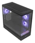 NOX Hummer Signal NXHUMMERSIGNALBK Caja Semitorre Midi Tower PC Negro con Cristal Templado Frameless, Zona ARGB Frontal, USB Tipo-C, Soporta GPU de 420mm