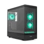 NOX Hummer Signal NXHUMMERSIGNALBK Caja Semitorre Midi Tower PC Negro con Cristal Templado Frameless, Zona ARGB Frontal, USB Tipo-C, Soporta GPU de 420mm