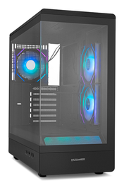 NOX Hummer Signal Carcasa de Ordenador Midi Tower Negro con Iluminación ARGB y Ventana Panorámica