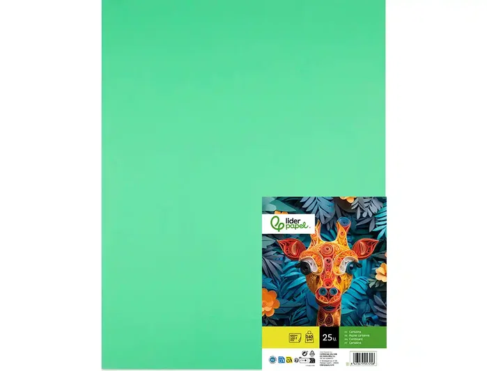 Liderpapel Cartulina Verde Pistacho 50x65 cm 240g/m2 (25 hojas)