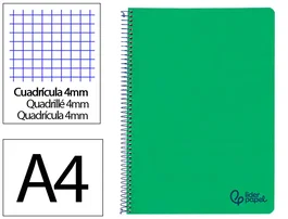 Liderpapel Cuaderno Espiral A4 Wonder Verde Oscuro 80 Hojas