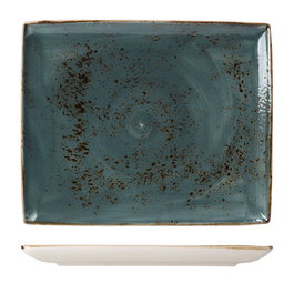 Steelite Fuente rectangular Craft azul, vitro porcelana, 33x27 cm (Set de 6)