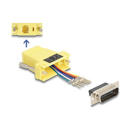 DeLOCK 67086 Kit de montaje D-Sub 15 pin a RJ12 Amarillo