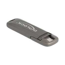 DeLOCK 54013 Memoria USB Tipo C 512 GB USB 3.2 Gen 2x2 20 Gbps Stick Aluminio, Lectura 1980 MB/s, Plug and Play, Sin Tapa, Gris