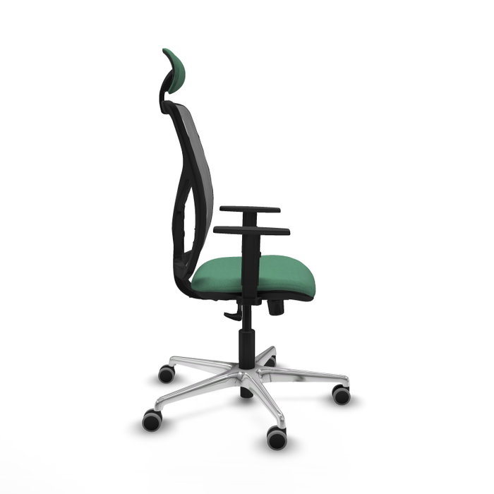 PIQUERAS Y CRESPO Silla de oficina Motilla con mecanismo Sincro, Verde esmeralda y Gris