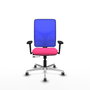 PIQUERAS Y CRESPO Silla de oficina Motilla Rosa y Azul con mecanismo Sincro/Traslack