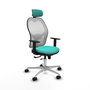 PIQUERAS Y CRESPO Silla de oficina Jorquera con Mecanismo Sincro/Traslack Turquesa y Blanco
