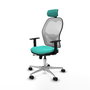 PIQUERAS Y CRESPO Silla de oficina Jorquera con Mecanismo Sincro/Traslack Turquesa y Blanco