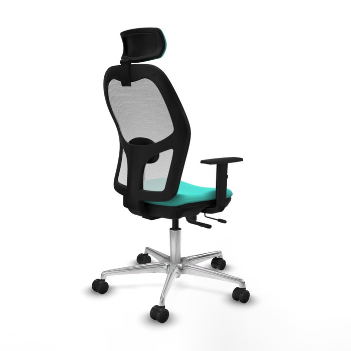 PIQUERAS Y CRESPO Silla de oficina Jorquera con Mecanismo Sincro/Traslack Turquesa y Blanco