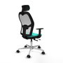 PIQUERAS Y CRESPO Silla de oficina Jorquera con Mecanismo Sincro/Traslack Turquesa y Blanco