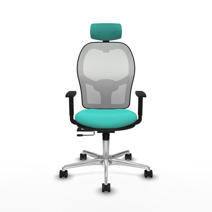 PIQUERAS Y CRESPO Silla de oficina Jorquera con Mecanismo Sincro/Traslack Turquesa y Blanco