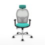 PIQUERAS Y CRESPO Silla de oficina Jorquera con Mecanismo Sincro/Traslack Turquesa y Blanco