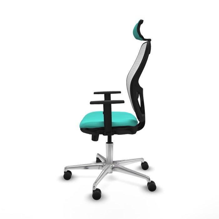 PIQUERAS Y CRESPO Silla de oficina Jorquera con Mecanismo Sincro/Traslack Turquesa y Blanco