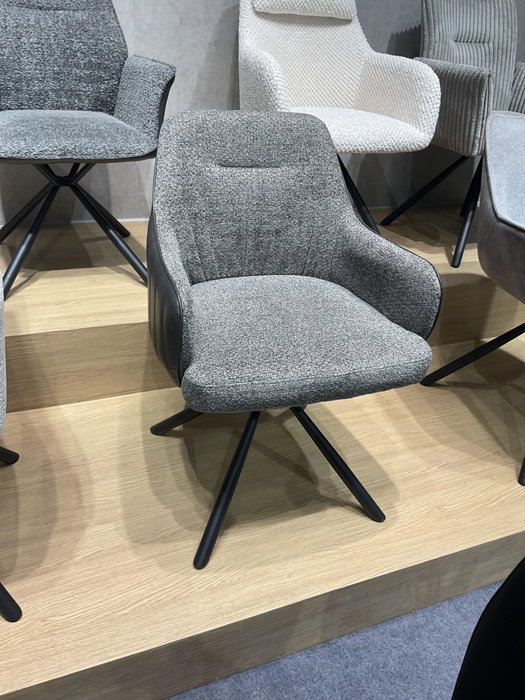 DKD Home Decor Silla de Poliéster y PU Gris