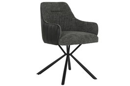 DKD Home Decor Silla de Poliéster y PU Gris