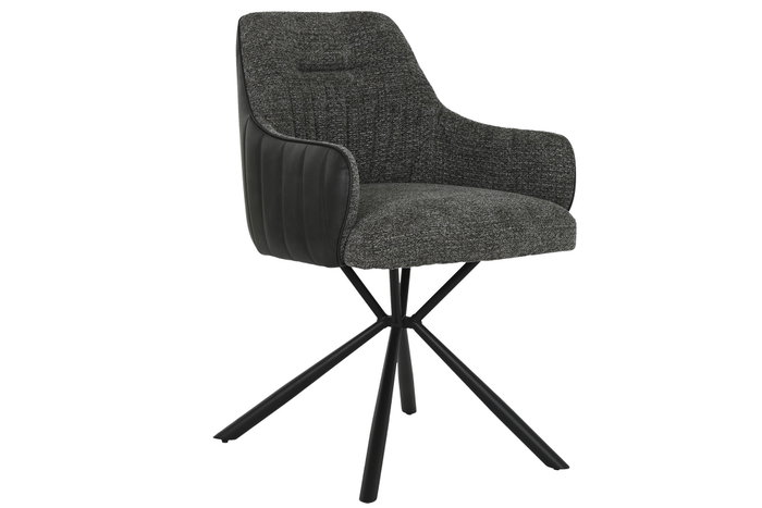 DKD Home Decor Silla de Poliéster y PU Gris DKD Home Decor Silla de Poliéster y PU Gris