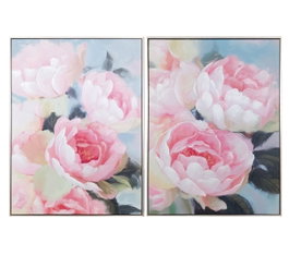 DKD Home Decor Cuadro Lienzo Flores Surtido de 2 Piezas 60x80x3,5 cm