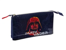 Safta Estuche Portatodo Triple con Cremalleras Colección Star Wars, 120 x 220 x 30 mm